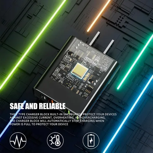 Miniatura 6 de Cargador inalámbrico, estación de carga inalámbrica 6 en 1 con despertador digital y luz nocturna, cargador rápido de 15 W compatible con iPhone