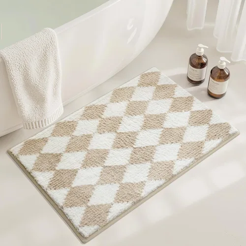 Miniatura 38 de GRANNY SAYS Alfombras de baño antideslizantes, lavables, extra suaves y absorbentes de agua para baño, alfombra de baño peluda de felpa, alfombra