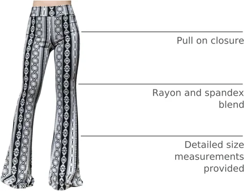Miniatura 14 de ShopMyTrend - Pantalones de yoga largos con piernas anchas y acampanadas estilo palazzo, con cintura alta, para mujer