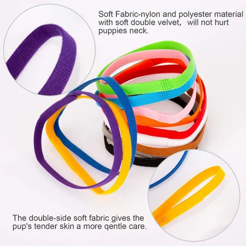 Miniatura 5 de 30 collares de identificación para cachorros, 13.4 pulgadas/13.4 in, multicolor, suaves, ajustables, para cachorros, recién nacidos, para perros