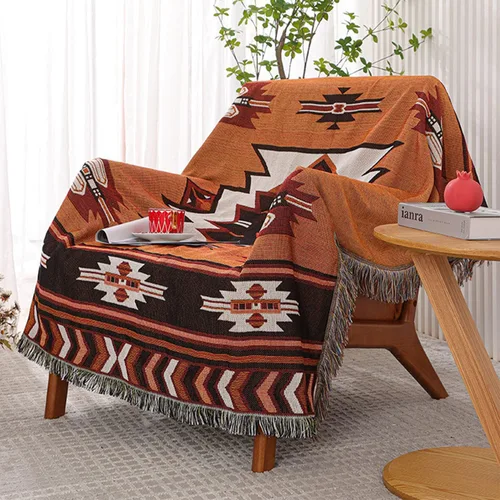 Miniatura 18 de Hopstar - Manta suelta azteca Navajo mantas indias y cobijas Boho decoración occidental cobija de sofá para cama, sofá, sala de estar, playa