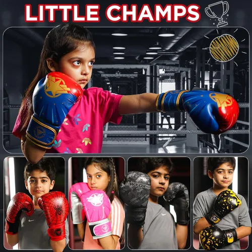 Miniatura 8 de WYOX Guantes de boxeo para niños de 4 onzas, 6 onzas, 8 onzas, guantes de boxeo juveniles para niños y niñas de 3 a 15 años, guantes de boxeo