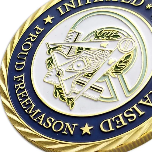 Miniatura 5 de Moneda de desafío masónico Moneda Logia Azul Moneda Francmasón Hermandad Regalos