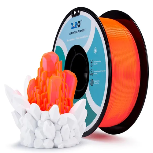 Miniatura 8 de ZIRO Filamento PLA fluorescente de 0.069 pulgadas, luminoso solo por luz UV, filamento de impresora 3D de efecto brillante, carrete de 2.2 libras