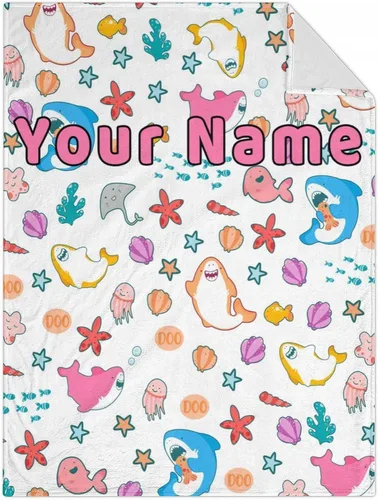 Miniatura 16 de Manta de tiburón para niñas, tamaño de regazo de 30 x 40 pulgadas, manta de felpa suave y peluda para regalo, manta blanca bonita para cama, sofá