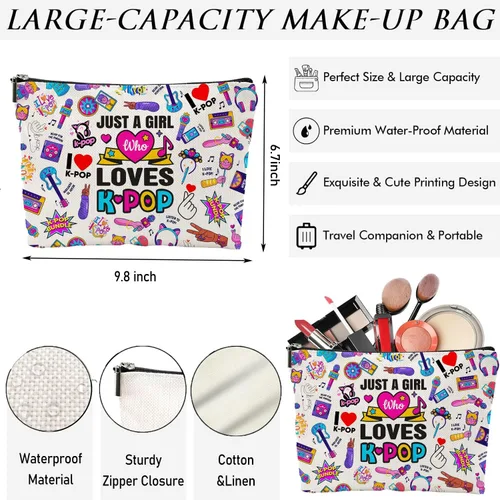 Miniatura 2 de QualityLife Bolsa de maquillaje K-Pop de la película musical de K-Pop Just A Gi-rl Who Loves K-Pop Regalo para fanáticos de la música, regalo