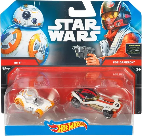 Miniatura 4 de Hot Wheels Coche de personajes de Star Wars 2 unidades BB-8 y Poe Dameron