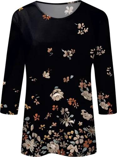 Miniatura 3 de HPJKLYTR Camisetas y blusas para mujer con estampado bonito, blusas casuales de talla grande, básicas, blusas sin botones