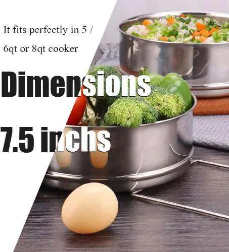 Miniatura 2 de Sartenes apilables para vaporizador, accesorios instantáneos para ollas de 6 cuartos de galón de 2, mango de silicona y tapas intercambiables
