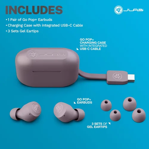 Miniatura 41 de JLab Go Air Pop+ Auriculares Verdaderamente Inalámbricos, Auriculares Intraaurales, Auriculares Bluetooth, 35H de Tiempo de Reproducción, Menta