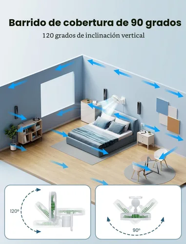 Miniatura 2 de Ventilador oscilante silencioso de pared de 8.5 pulgadas con control remoto y temporizador, 4 velocidades ajustables para baños pequeños, Marco