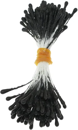 Miniatura 2 de Alrededor de 400 estambres florales perlados artificiales, estambres florales para hacer flores, decoración de álbumes de recortes, negro mate