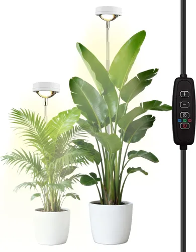 Miniatura 19 de Yadoker - Luz de cultivo LED de espectro completo para plantas de interior, lupa negra, altura ajustable, temporizador automático, bajo voltaje