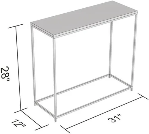 Miniatura 3 de Safdie & Co. Mesa consola, blanca, 12 pulgadas de profundidad x 31 pulgadas de ancho x 28 pulgadas de alto