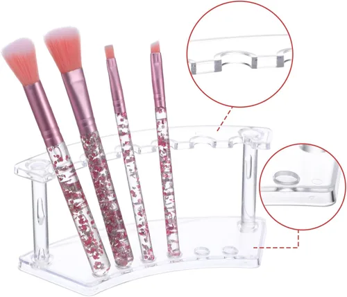 Miniatura 3 de 12 soportes de exhibición de acrílico para bolígrafos, organizador transparente de 6 ranuras para brochas de maquillaje, bolígrafos de cejas