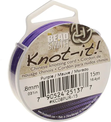 Miniatura 35 de The Beadsmith Knot-it - Cordón de nailon chino, color Siam oscuro, 0.031 in de diámetro, carrete de 49.2 ft