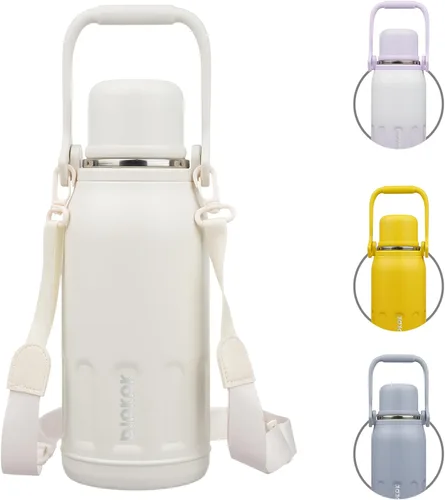 Miniatura 14 de BJPKPK - Botellas de agua termoaisladas de 27 onzas con tapa y asa de transporte, botellas de agua de acero inoxidable libres de BPA para la Verde