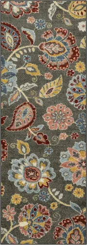 Miniatura 10 de Maples Rugs Gardena - Alfombras de área floral, fabricadas en Estados Unidos, lavable, antideslizante, alfombra de interior para entrada, vestíbulo