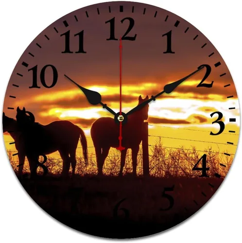 Miniatura 16 de Reloj de pared Monument Valley - Reloj de pared redondo de madera rústica, silencioso y sin tictac, Arizona Rock Red Southwest Tourism Relojes