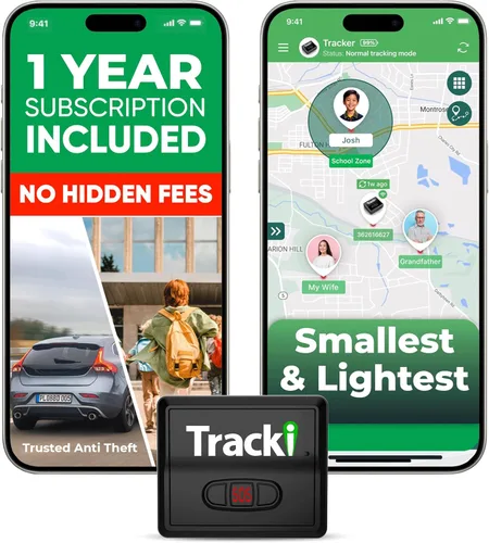 Tracki - Mini rastreador GPS, suscripción de 12 meses incluida, rastreador universal compacto 4G LTE para vehículos, bolsas, equipaje y activos