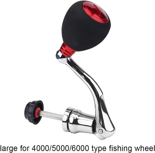 Miniatura 3 de Mango de carrete, reemplazo de potencia de metal para carrete 4000 5000 6000 grande rojo balancín brazo agarre accesorio de pesca carrete mango