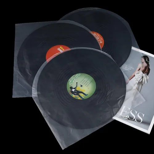 Miniatura 6 de Zonon 100 Pieces LP Inner Sleeves 12 Inch Vinyl Record Sleeves Proper Protection Anti Static Round Bottom for Long Playing Collections