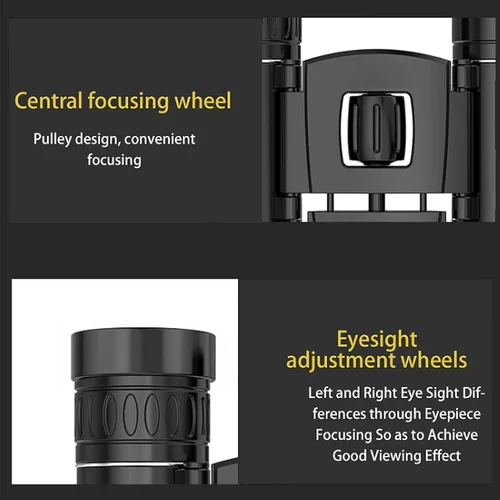 Miniatura 4 de Mini telescopio portátil binoculares zoom HD 164,042.0 ft potente 200x25 plegable largo alcance baja luz visión nocturna profesional A