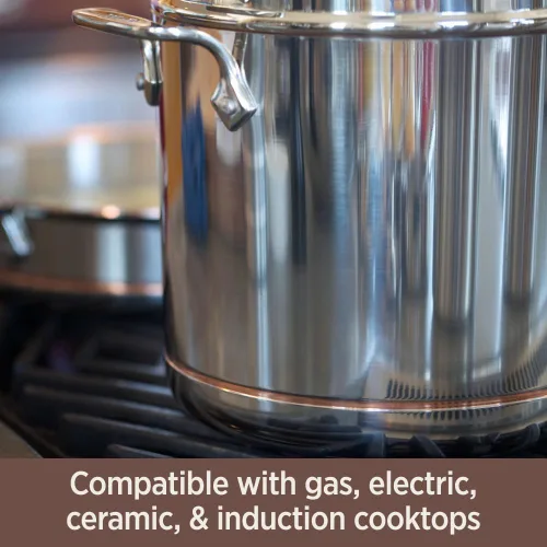 Miniatura 5 de All-Clad Copper Core 5-Ply Stainless Steel Fry Pan 12 Inch Induction Oven Broiler Safe 600F Pots and Pans, Cookware Silver