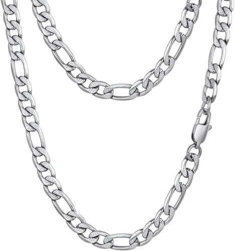 PROSTEEL Collar de cadena Figaro de acero inoxidable 316L para hombresmujeres, chapado en oro real de 18 quilates, 0.157 in a 0.512 in, 14 a 30