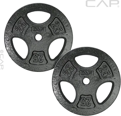 Miniatura 2 de CAP Barbell Placas de peso de agarre estándar de 1 pulgada Negro