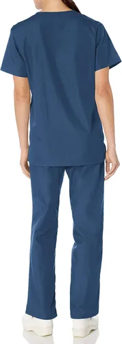 Miniatura 3 de Cherokee Men and Women Scrub Set, Modern Fit V-neck Scrub top with Mid Rise Drawstring Pants WW530C