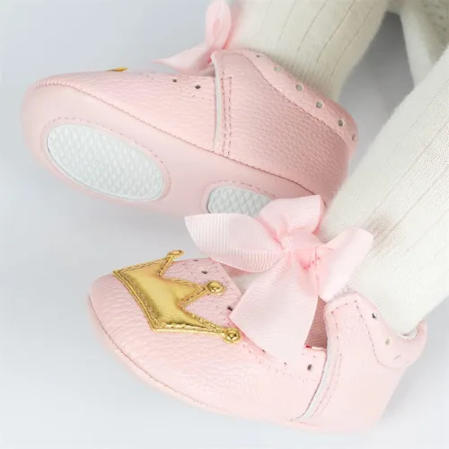 Miniatura 3 de Meckior - Zapatos para bebé con suela suave, diseño floral brillante de princesa estilo Mary Jane para bebé recién nacida, zapatos para vestido