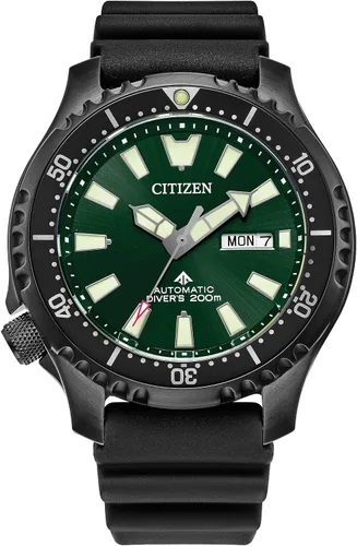 Miniatura 13 de Citizen Reloj Promaster Sea automático con correa de poliuretano para hombre, 3 manecillas, fecha y fecha, bisel giratorio, cristal de zafiro
