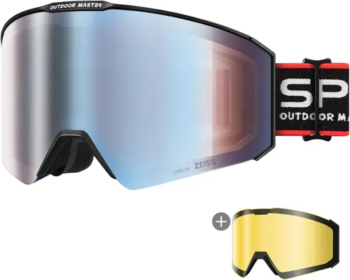 Miniatura 18 de OutdoorMaster - Gafas de esquí Falcon con lente de ZEISS, gafas de snowboard OTG antiempañamiento, lente intercambiable magnética, gafas de nieve
