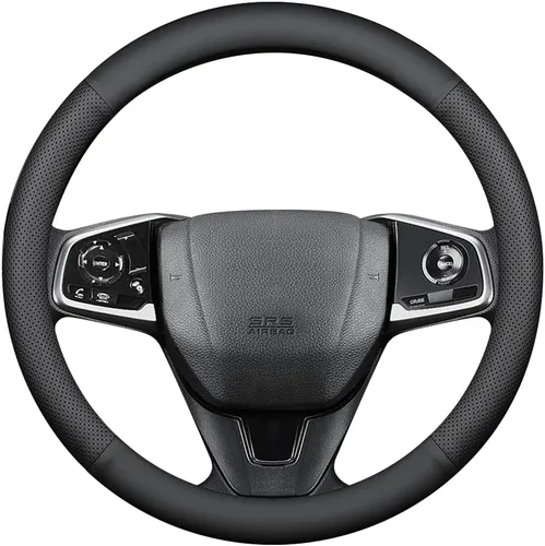 Miniatura 3 de HAOTULE Nueva Funda de cuero de napa para volante de automóvil, antideslizante, segura, suave, transpirable, envolvente completa, universal, 15