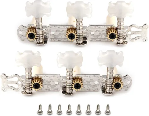 Miniatura 16 de 3 clavijas de afinación para guitarra chapadas en oro, llaves de afinación, afinadores de un solo agujero para guitarra clásica 3L 3R.