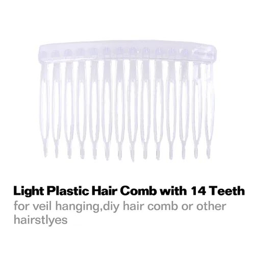 Miniatura 5 de Cinaci Paquete de 30 peines laterales pequeños de plástico blanco transparente con 14 dientes, pinzas finas y finas para el cabello, accesorios