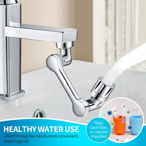 Miniatura 4 de Extensor de grifo giratorio de 1440°, aireador de fregadero de 2 modos de salpicadura, filtro de agua, extensión de filtro de agua para cocina, 1pcs