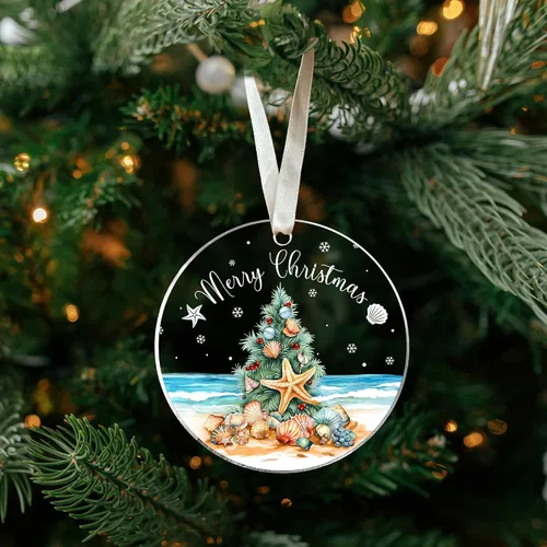 Miniatura 5 de SUCHAGIFT Adornos Navideños de Playa, Adornos Navideños Tropicales Costeros - Adorno Navideño de Florida y Hawái - Regalos de Playa para Mujeres