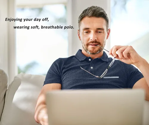 Miniatura 60 de V VALANCH Polo de golf de manga corta para hombre, estilo casual, con cuello que absorbe la humedad