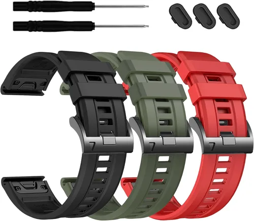 EZMVZKU Correas Easyfit de 1.024 in para Garmin Fenix 8 AMOLED/8 Pro 2.008 in/7X/7XPro Sapphire Solar Watchands Reemplazo para Fenix 6X/6X Pro/5X/5X