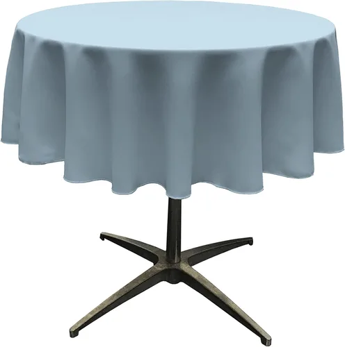Miniatura 150 de LA Linen - Mantel redondo lavable de popelina de poliéster, resistente a manchas y arrugas, 51", mantel de tela para comedor, cocina, fiesta, Negro