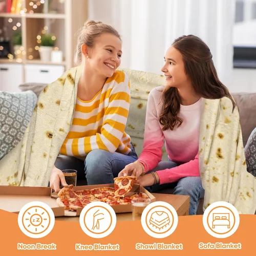 Miniatura 3 de Bcareself Manta de Tortilla 2.0 de Doble Cara Tamaño Adulto Gigante de Doble Cara para Niños Divertida Realista de Comida Personalizada Manta