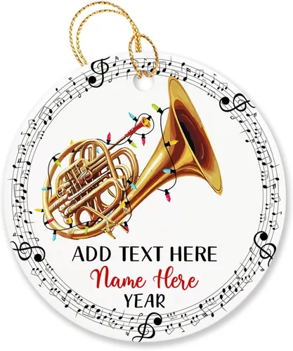 Miniatura 22 de Adorno de Navidad personalizado de acordeonista que toca acordeón, nombre personalizado y año, adorno de Navidad para acordeonista, instrumento