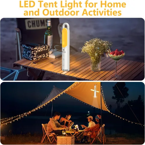 Miniatura 7 de Linterna LED para campamento, luz de emergencia recargable para cortes de energía, luz de techo portátil, linterna al aire libre, 9 modos