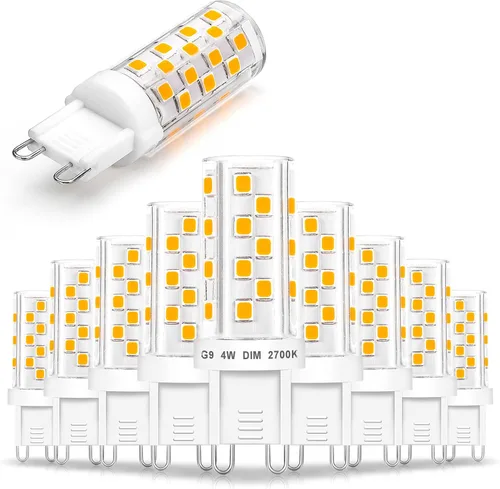 Miniatura 7 de Ziomitus Bombillas LED G9 regulables que reemplazan 30 W, 25 W, 20 W, halógeno, G9, 3 W, 2700 K, blanco cálido, LED T3 T4 transparente, AC120V