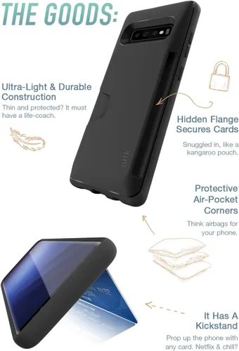 Miniatura 4 de Smartish Funda tipo cartera para Galaxy S10 Plus - Wallet Slayer Vol. 1 [funda protectora para tarjetas de crédito con agarre para Samsung] (seda)