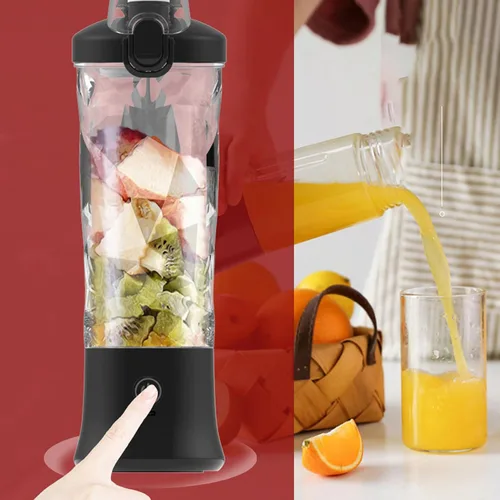 Miniatura 6 de Licuadora portátil, 18000rpm 20.3 fl oz de gran capacidad inalámbrica de acero inoxidable con 6 cuchillas ultra afiladas para batidos y licuados