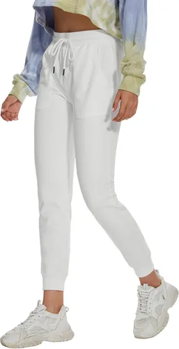 Miniatura 5 de SPECIALMAGIC Pantalones deportivos de algodón para mujer con bolsillos y cordón de ajuste casual