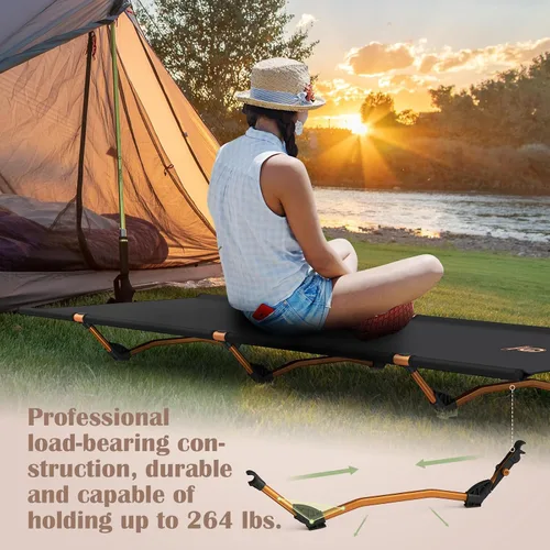 Miniatura 5 de G2 - Catre plegable para camping, catre de viaje duradero, ultraligero para mochileros, senderismo de verano, montañismo, capacidad máxima de carga
